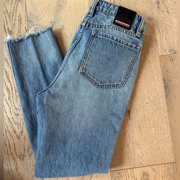 P.E Nation High Rise Cropped Raw Edge Slim Fit Jeans w/ Star Detail Size 26 - Picture 6 of 9